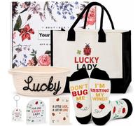 elyelsanns Happy Retirement Gifts for Women, 7 PCS Ladybug Basket Tote Set | Funny Ladybug Farewell Leaving Gifts for Women, Coworker, Mom, Friend, Nurse, Teacher, Boss, Cool Retired Going Away Gifts