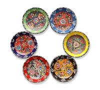 Elyese Ceramic Small Dipping Bowls Set of 6, 2.5 Oz Soy Sauce Dish, Handmade Charcuterie, Colorful Pinch, Dishwasher & Microwave Safe Sauce, Mini (BLOOM ARRAY)