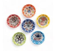 Elyese Set of 6 Small Ceramic Bowls 100ml Soy Sauce Cold Cuts Handmade Colorful Pinch Bowl Dishwasher-Microwave Safe