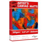 Elygrap 350g Premium Printable Cotton Fabric Sheets for Inkjet Printer - 8.5x11 Inch, 20 Sheets,100% Real Cotton Canvas with Matte Finish for Photo Printing,Craft Projects