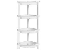 ELYKEN 4 Tier Shower Caddy Organizer Shelf Corner, 14.4 x 11.2 x 31.5 Inches, Rustproof, Plastic Shower Rack Stands for Inside Bathroom, Bathtub, Shower pan, White