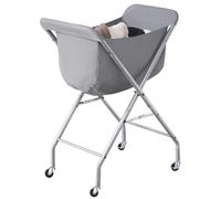 ELYKEN Laundry Cart with Wheels, 32”H Easy Rolling Laundry Hamper with Removable Liner Bag, Sturdy Metal Frame Clothes Basket with 4 Casters and 2 Brakes