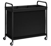 ELYKEN Laundry Hamper 3 Section, 120L Rolling Laundry Sorter with Removable Liner Bag, Laundry Basket with Wheels, Steel Frame with Metal Handle, Clothes Hamper Cart for Laundry Room & Bedroom