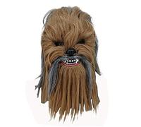 eLymwoo Chewbacca Mask Ape Cosplay Helmet Full Head Latex Flexible Helmet Halloween Costume Prop Fancy Ball Soft Mask, Brown, One size