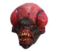eLymwoo Nightmare Creatures Full Head Latex Mask - Horror Alien Ant-Inspired Insect Costume with Fiber Hair for Halloween Haunted House Cosplay