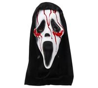 eLymwoo Screaming Ghost Style Latex Mask - Horror Skull Headpiece for Halloween, Cosplay, Haunted House & Scary Costumes, Blood