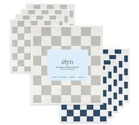 ELYN Swedish Dishcloths, Reusable & Washable Sponge Cloths, Absorbent Cleaning Paper Towels for Kitchen, Dishes, Counters and More, 10 Pack, Grey & Navy Pattern