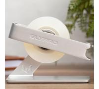 ELYPRO Modern Tape Dispenser for Office Desk - Elegant and Minimalist Design, Heavy Metal Made, Space-Saving, Perfect for Office & Home Use or as a Stylish Gift - Bonus Tape Roll Included (Silver)