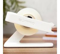 ELYPRO Modern Tape Dispenser for Office Desk - Elegant and Minimalist Design, Heavy Metal Made, Space-Saving, Perfect for Office & Home Use or as a Stylish Gift - Bonus Tape Roll Included (White)
