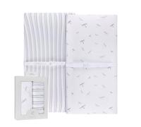 Ely's & Co. Changing Pad Cover - Cradle Sheet Set 2 Pack 100% Jersey Cotton for Baby Boy Blue Dragonflies + Stripes