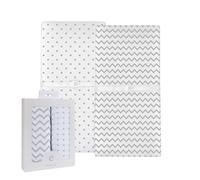 Ely's & Co Changing Pad Cover Set | Cradle Sheet Set 100% Cotton Jersey Knit Unisex For Baby Boy And Baby Girl - 2 Pack Grey And White Chevron And Polka Dots