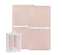 Ely's & Co. Changing Pad Covers 2 Pack Crib Sheets - Combed 100% Jersey Cotton for Girls - Pink Water, Pin & Gingko Sheets