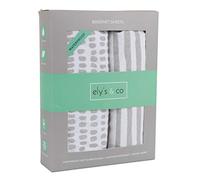 Ely's & Co. Patent Pending Waterproof Bassinet Sheet, No Need for Bassinet Mattress Pad Cover, 2 Pack Taupe Splash & Stripes,Unisex for Baby Boy and Baby Girl 32"X16"X3"