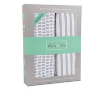 Ely's & Co. Patent Pending Waterproof Pack N Play | Mini Portable Crib Sheet with Mattress Pad Cover Protection I Neutral Taupe Grey Baby Girl and Boy