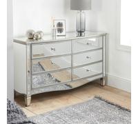 Elysee Wide Chest - 6 Drawer - Mirrored