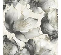 Elysian Floral Black Gold Wallpaper - Metallic Effect Flowers Modern Contemporary - Glamorous Feature Wall