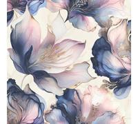 Elysian Floral Multicoloured Wallpaper - Metallic Effect Flowers Modern Contemporary - Glamorous Feature Wall