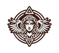 Elysian Goddess Symbol Fine Carving Decals 67.2x72.8cm Multiple Size Options Coffee