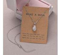 Elysian Healing Make a Wish Dolphin Water Drop Pendant Necklace (Moonstone)