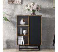 Elysian Loft Sideboard 100Cm Industrial Rustic & Black Matt Doors - Creative Furniture