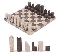 Elysian Marble Modern Chess Set - Handcrafted Borderless Marble Chess Board with Minimalist Geometric Pieces, Luxury Decorative Chess Game for Coffee Table, Home Décor & Gifts