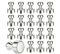 ElysianTails 20 PCS Fridge Magnets,11 x 18mm Neodymium Magnets,Strong Magnet with Storage Box,Small Magnets for Fridge,Office Whiteboard,Blackboard,Noticeboard,Silver