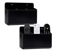 ElysianTails TV Remote Holder, 2 Packs Remote Control Holder 3 Slot Wall Mounted TV Controller Holder for Home Office School, Wall Mounted Pen Holder