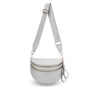 Elysir Crossbody Bag, Elysir The Roomie Bum Bag, Checkered and Solid Crossbody ags Bum Bags for Women (Light Gray)