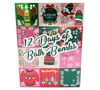 Elysium Spa Christmas Advent Calendar | 12 Days of Bath Bombs | 4 Festive Scents - Stocking Filler Gift Set | Christmas Gifts for Women (12 Scented Bath Bombs)