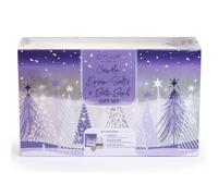 Elysium Spa Christmas Bath Gift Set Including Candle, Epsom Salts, Bath Bomb Jasmine, Lavender, Coconut Boxed for Relaxing Festive Giving
