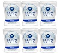 Elysium Spa Epsom Salts, Natural Magnesium Sulphate Crystals, Soothing Bath Soak, Original, 450g, Pack of 6