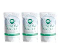 Elysium Spa Eucalyptus Epsom Bath Salts, Natural Magnesium Sulphate Crystals, Soothing Muscle Relief, 1kg, Pack of 3