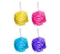 Elysium Spa Pack of 4 Mesh Exfoliating Bath And Shower Body Puff Sponges