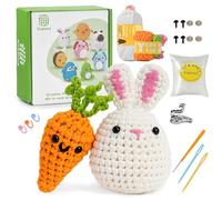 ElysiumEq Crochet Kit for Beginners for Adult and Teens, Adorable Rabbit and Radish Crochet Starter Kit, DIY Crochet Craft Kit with Step-by-Step Video, Wonderful Adult's Gift, Crochet Kits