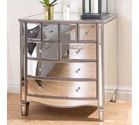 elyssa mirrored chest 8 of drawers in silver
