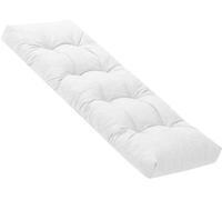 ELYSYSRL Bench Cushion Indoor Linen 120x40 90 x 35 150 x 40 100x40cm Rectangle Bench Seat Pad for Bay Window Entryway Thick Chair Cushions with Non-Slip Backing(White,100x40cm x8cm Thick)