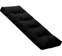 ELYSYSRL Bench Cushion Indoor Linen 120x40 90 x 35 150 x 40 100x40cm Rectangle Bench Seat Pad for Bay Window Entryway Thick Chair Cushions with Non-Slip Backing(Black,130x40cm x8cm Thick)