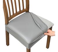 ELYSYSRL Waterproof PU Leather Seat Covers for Dining Chairs, 1/2/4/6 Pack Stretchable Dining Room Chair Seat Covers, Kitchen Chair Seat Covers Protectors (Color : #2, Size : 6pcs)