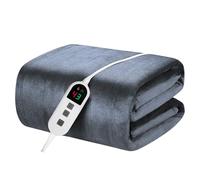 Elytsemoh electric blanket with 10 Heat Levels, Up-to-9-Hours Auto-Off Timer, Flannel 160x130CM, Machine Washable, Overheat Protection, electric throw blanket for sofa Bed Office