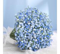 Elyum Babys Breath Artificial Flowers, 12 Pcs Long Stem Baby Breath Flowers Artificial Bulk, Real Touch Blue Fake Babys Breath Gypsophila for Wedding Bouquet Floral Arrangement Home Decor