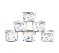 Elyxio 50Pcs Floral Treat Snack Cups Blue Flowers Ice Cream Cups 9oz Disposable Blue and White Chinoiserie Dessert Bowls for Sundae Frozen Yogurt Soup Birthday Party Supplies (Blue Floral)