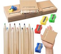 Elyyapt 144 PCS Mini Colouring Pencils Sharpened Coloured Pencil Set, Assorted Colour Pencils Small Drawing Art Pencil with 4 Pencil Sharpener for Beginner Artist Sketching Blending Shading, 12 Color