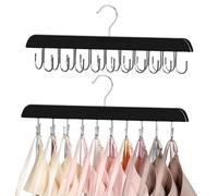 Elyyapt 2 Pack Belt Hanger for Closet 40 hook Bra Hanger 360°Rotating Wooden Tie Holder Space-Saving Belt Tie Rack Belt Organizer Hanging Storage with for Bras Tank Tops Scarf Swimsuit