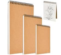 Elyyapt 3 Pack Sketchbook A3 A4 A5 Spiral Bound Hardback Sketch Pad Sketch Book Art Drawing Pad Painting Writing Sketching Pads for Artists Art Projects, 160gsm White Paper, Each 60 Pages (30 Sheets)