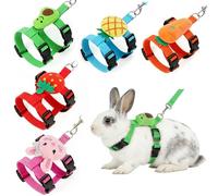 Elyyapt 5 PCS Adjustable Rabbit Harness and Leash Set Breathable Mesh Rabbit Vest Cute Carrot Pet Vest Harness Escape Proof Small Pet Walking Training Gear for Bunny Kittens Puppy Small Animals