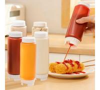 Elyyapt 6 Pack Squeeze Bottle 14oz/400ml Plastic Squeeze Condiment Bottles Reusable Squeeze Containers Bottles Squirt Squeezy Sauce Bottle Dispenser for Ketchup Mustard Hot Sauce, BBQ, BPA Free