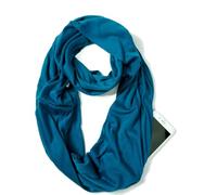 elzama Infinity Loop Solid Color Scarf With Hidden Zipper Pocket For Women - Lightweight Travel Neck Wrap…, Teal Blue, Free