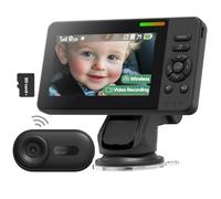 Elzeeo Wireless Baby Car Camera with 1080P Advanced Night Vision and 32H Battery, No Wi-Fi Needed Easy Setup Car Baby Monitor with Video Recording Adjustable Angle, Newborns Travel Essentials Gifts