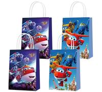 ELZEM 16 Pack Super Wings Party Bags paper bags,Super Wings Bags for Kids Birthday,Candy Treat Bags for Boys Girls Super Wings Birthday Party Supplies