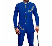 ElzEy 2 Piece Set Formal Outfits Men African Dashiki Clothing Jackets and Pants Long Sleeve Shirt Tracksuit Wedding (Color : Style 9, Size : XL)